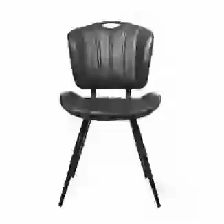 Grey Vegan Leather Dining Chair Grey Set Of 2